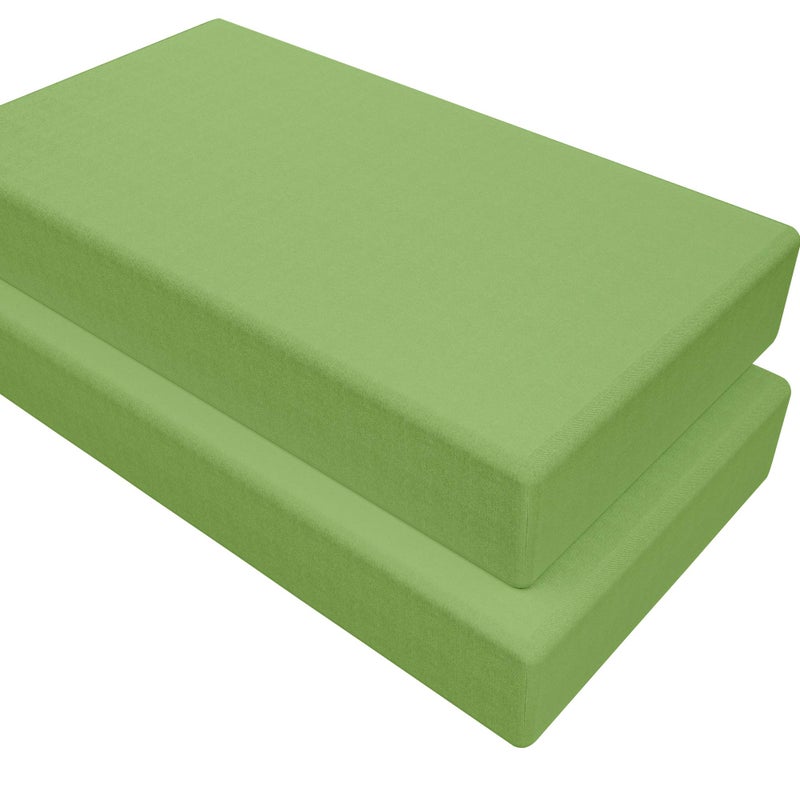 BEDSUM Microfiber 2 Pack Toddler Fitted Crib Sheets, Super Soft and Cozy Baby Sheets for Standard Crib and Toddler Mattresses, 28x52 Inches, Green - Image 2